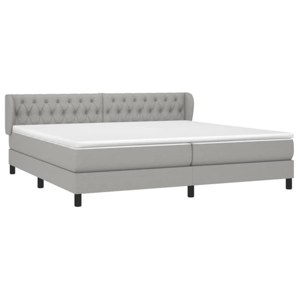 Ramsäng med madrass ljusgrå 200x200 cm tyg