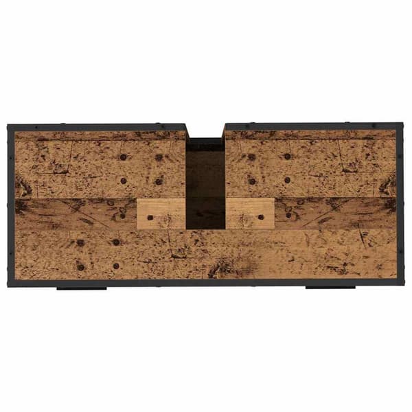Badrumsmöbelset med låda 4 pcs Gammalt trä Konstruerat trä