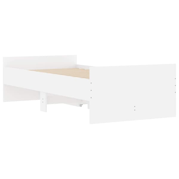 Sängram med förvaring Vit 80 x 200 cm Konstruerat trä