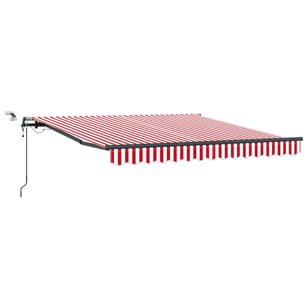 Utdragbar markis Röd och Vit 300 x 250 cm Polyester