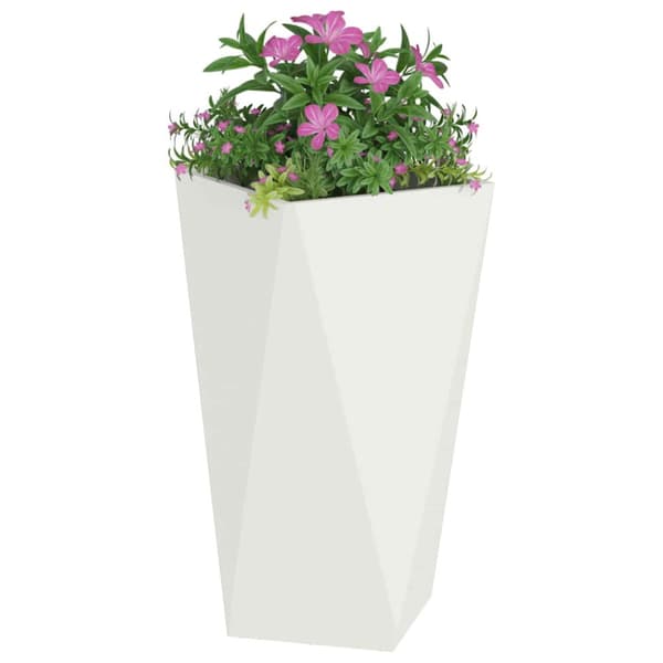 Planteringskärl 2 pcs Vit 40 x 40 x 75 cm Stål