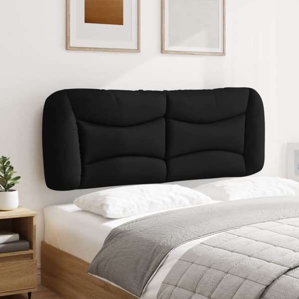 Headboard Cushion "Hvar" Black 120 cm Fabric