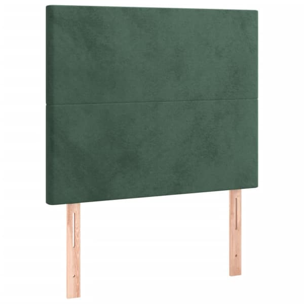 Sänggavel LED mörkgrön 100x5x118/128 cm sammet