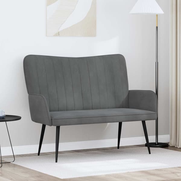 Tvåsitssoffa Mörkgrå 115 x 61 x 87 cm Sammet
