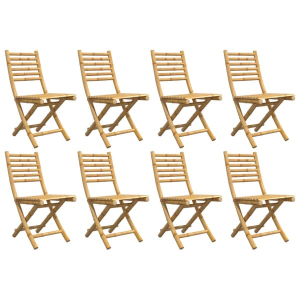 Hopfällbara trädgårdsstolar 8 st 43x54x88 cm bambu