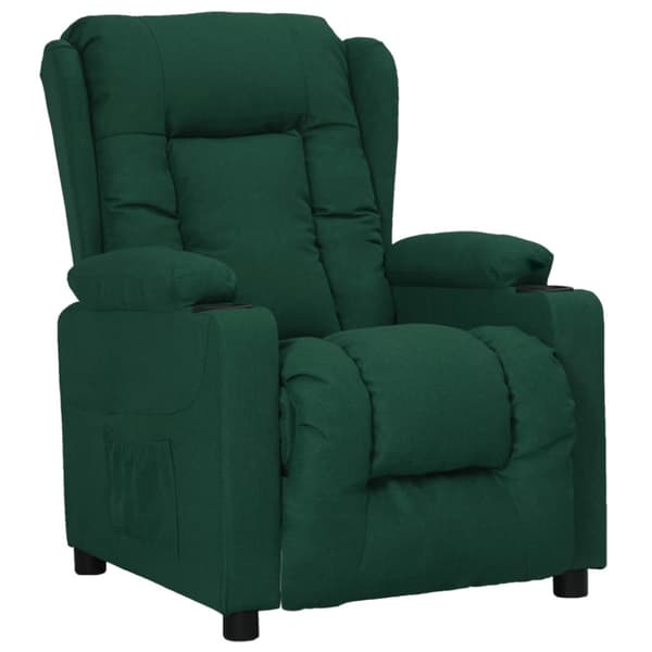 Reclinerfåtölj mörkgrön tyg