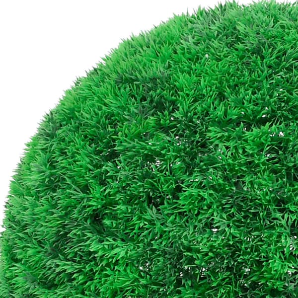 Plastkulor av buxbom med LED-lampor 2 st gröna 45 cm