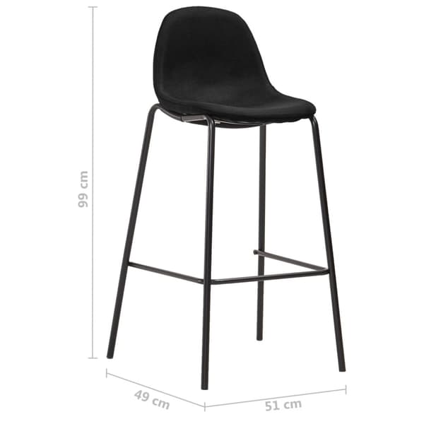 Bargrupp 3 delar tyg svart