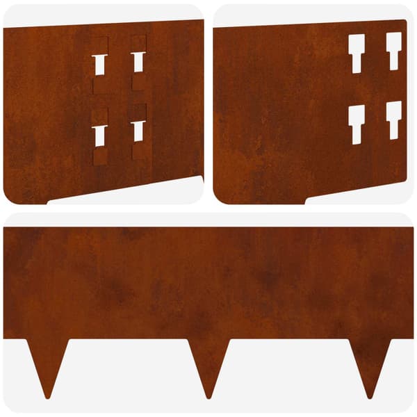 Kant för gräsmatta 30 pcs 100 x 20 cm Stål Rostig