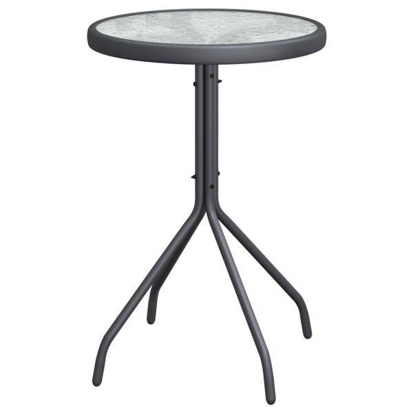Trädgårds Bistro Set 3 pcs Grå Stål