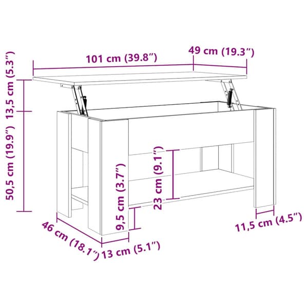 Soffbord vit 101x49x52 cm konstruerat trä