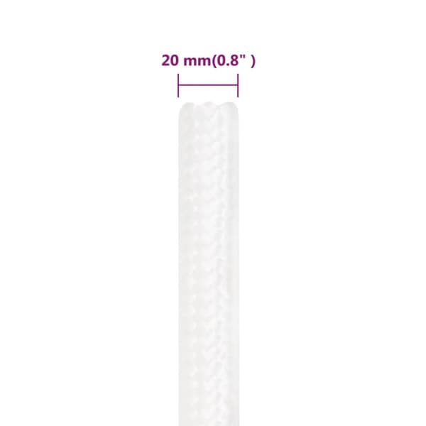Båtlina helvit 20 mm 25 m polypropylen