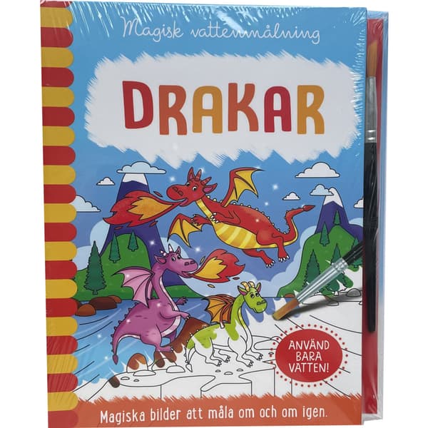 Magisk vattenmålning. Drakar (bok, spiral)
