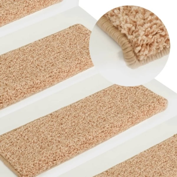 Trappstegsmattor 15 st 65x21x4 cm guld