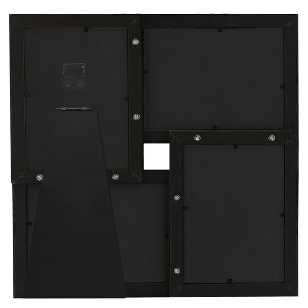 Fotoram för 4x(10x15 cm) bilder svart MDF
