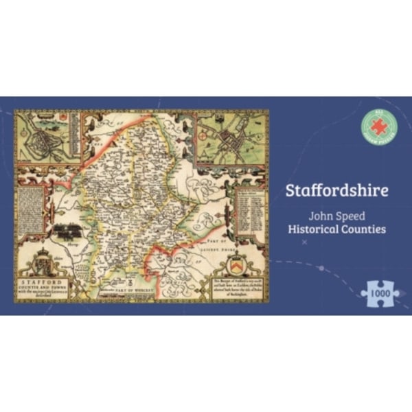 Staffordshire Historical 1610 Map 1000 Piece Puzzle