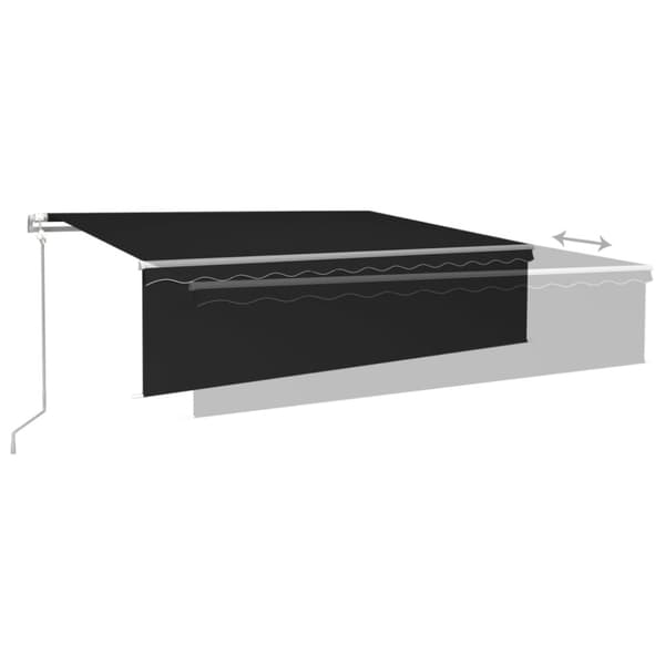 Automatisk markis med rullgardin vindsensor LED 6x3 m antracit
