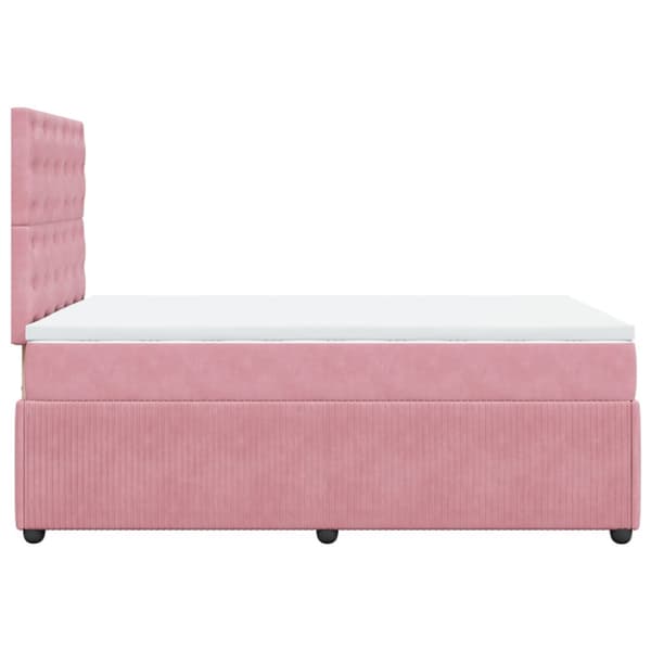 Ramsäng med madrass rosa 120x190 cm sammet