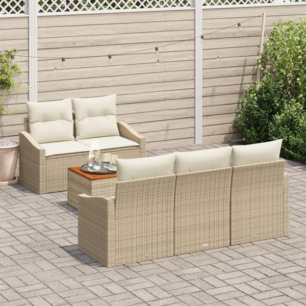 Trädgårdsoffset 6 st Beige konstrotting