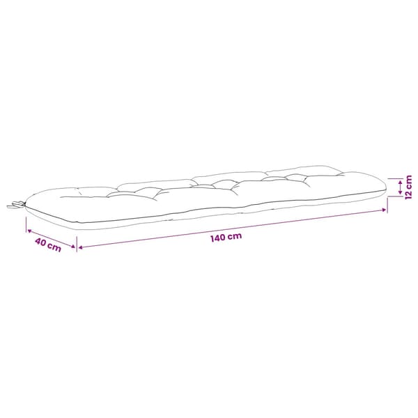 Bänk Kuddar VIANEN 2 st 100% Polyester Blå 140 x 40 x 12 cm