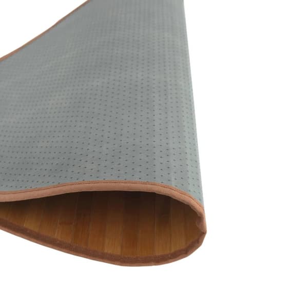 Matta rund brun 100 cm bambu