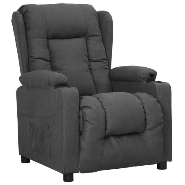 Reclinerfåtölj mörkgrå tyg