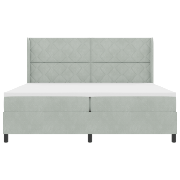 Bäddfjäder med LED-ljusslingor Ljusgrå 200 x 200 cm Sammet