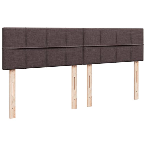 Ramsäng med madrass mörkbrun 200x200 cm tyg