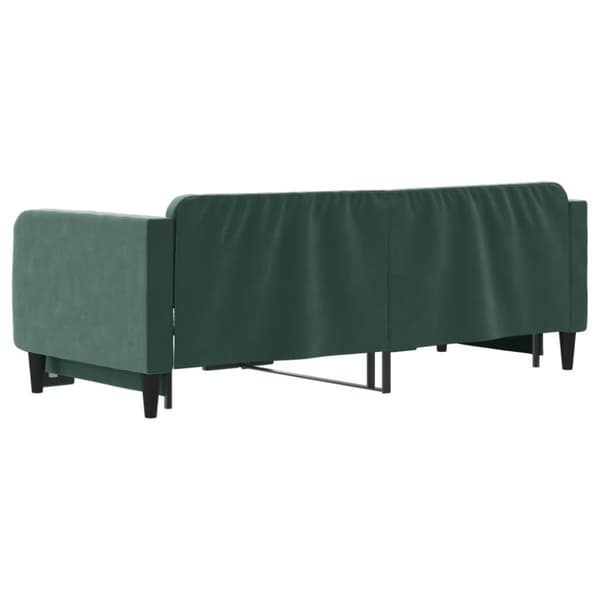 Dagbädd utdragbar mörkgrön 90x200 cm sammet