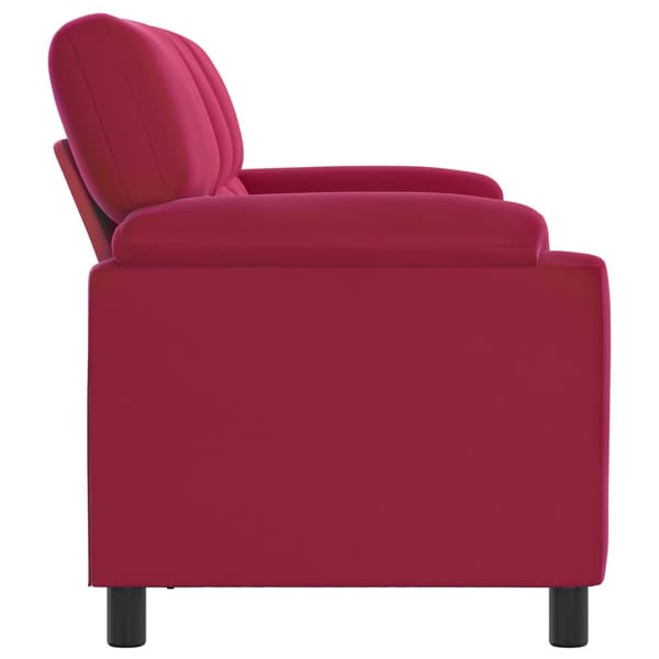 Soffa Vinröd 214 x 85 x 93 cm Sammet