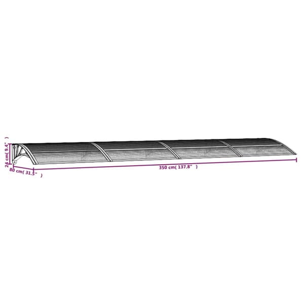 Entrétak svart 350x75 cm polykarbonat