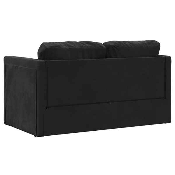 Golvbäddsoffa 2-i-1 svart 122x204x55 cm sammet
