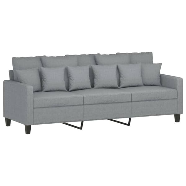 3-sitssoffa ljusgrå 180 cm tyg