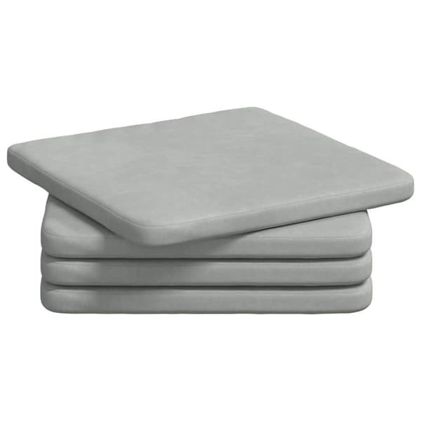 Sittkuddar 4 pcs Ljusgrå 40 x 40 x 3 cm Sammet