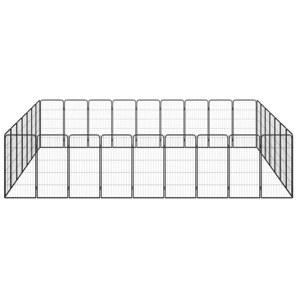 Hundbur 32 paneler svart 50x100 cm pulverlackerat stål