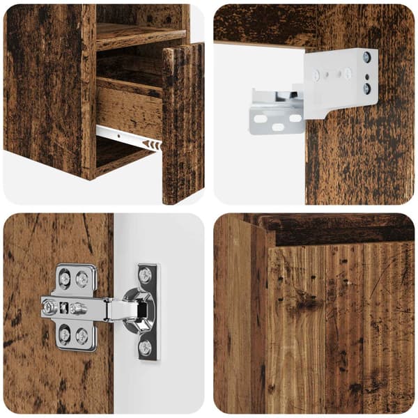 Badrumsmöbelset 2 st Gammalt trä Konstruerat trä