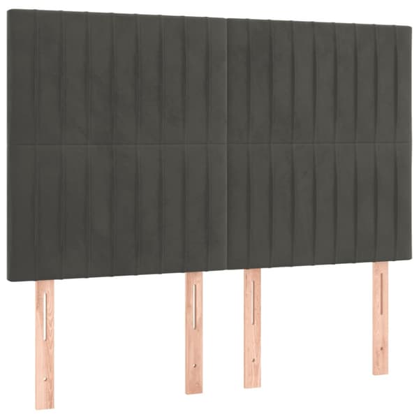 Sängram utan madrass mörkgrå 140x190 cm sammet