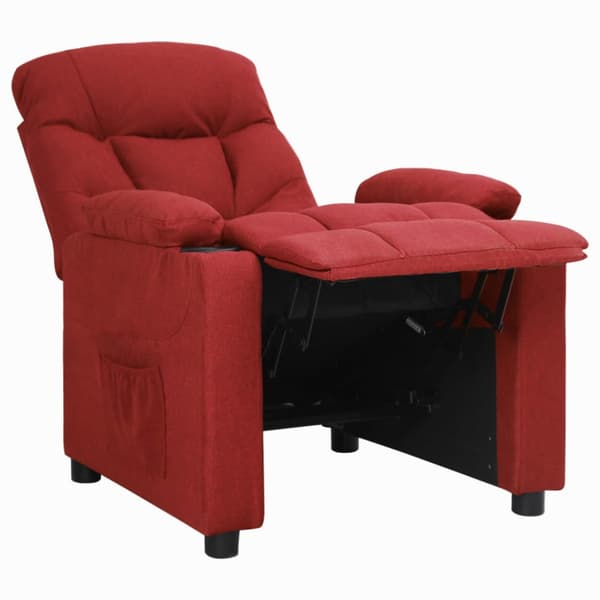 Reclinerfåtölj vinröd tyg