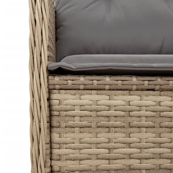 Justerbara trädgårdsstolar 2 st med dynor beige konstrotting