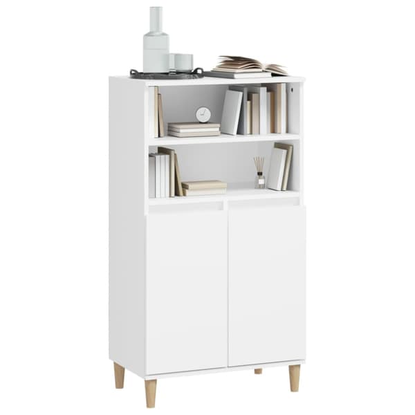 Högskåp vit 60x36x110 cm konstruerat trä
