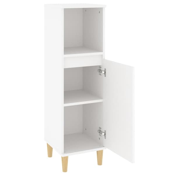 Badrumsskåp vit 30x30x100 cm konstruerat trä