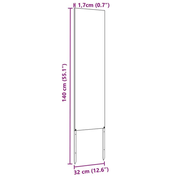 Trädgårds integritetsskärm Vit 32 x 140 cm Kallvalsat stål