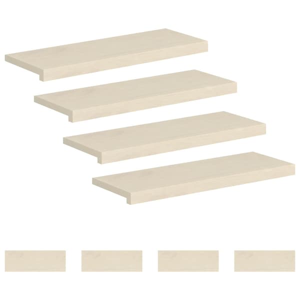Trappsteg 8 st 80 x 30 x 2 cm Vit Massivt Ekträ