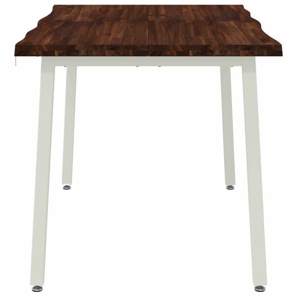 90 x 55 x 75 cm Massivt Akaciaträ Mörkbrun och Vit Rektangulär