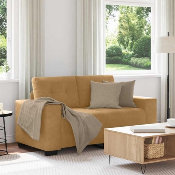 Loveseat soffa brun 120 cm sammet