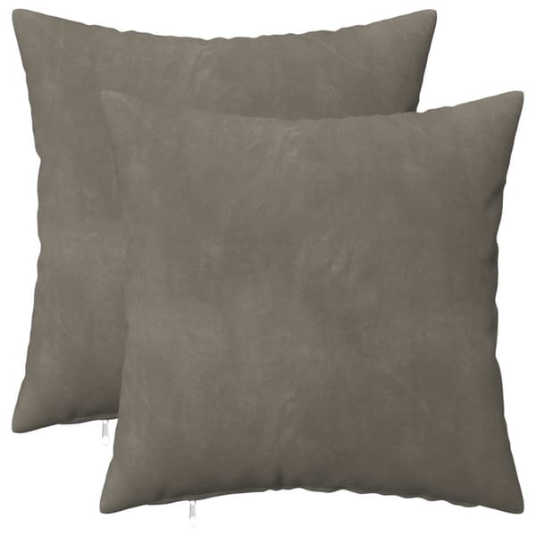 Kuddöverdrag 2 st HEERLEN Ljusgrå 45 x 45 cm Sammet