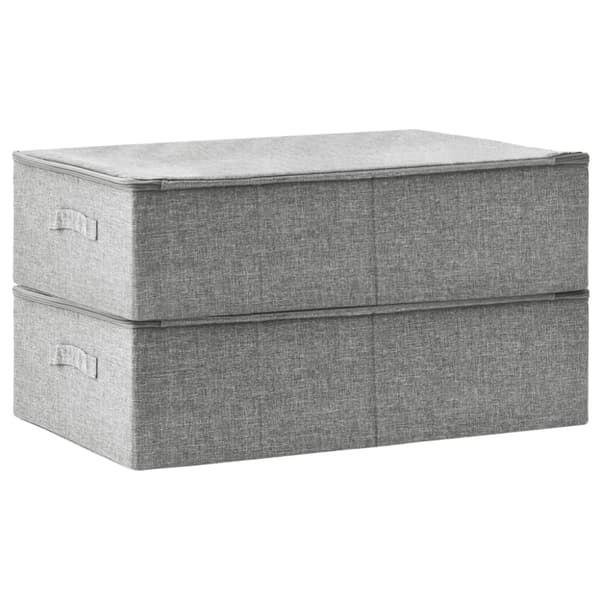 Förvaringslåda 2 st tyg 70x40x18 cm grå