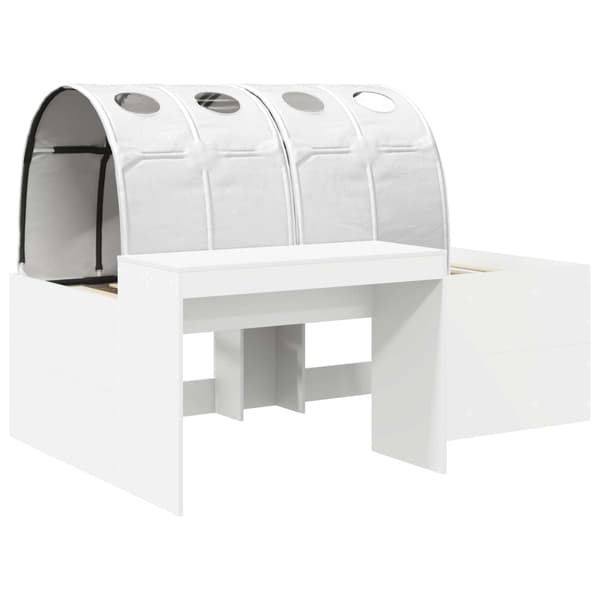 Säng med Tunneln 4 pcs Vit Konstruerat trä