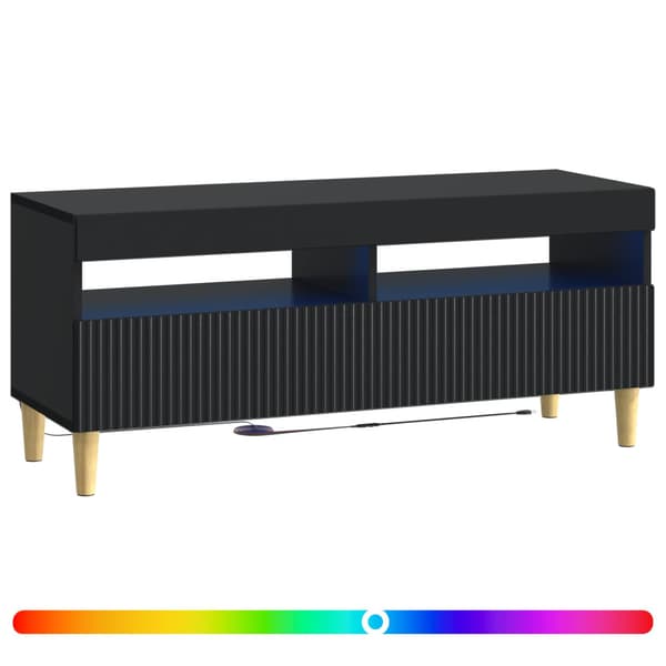 LED TV-skåp Svart Konstruerat trä