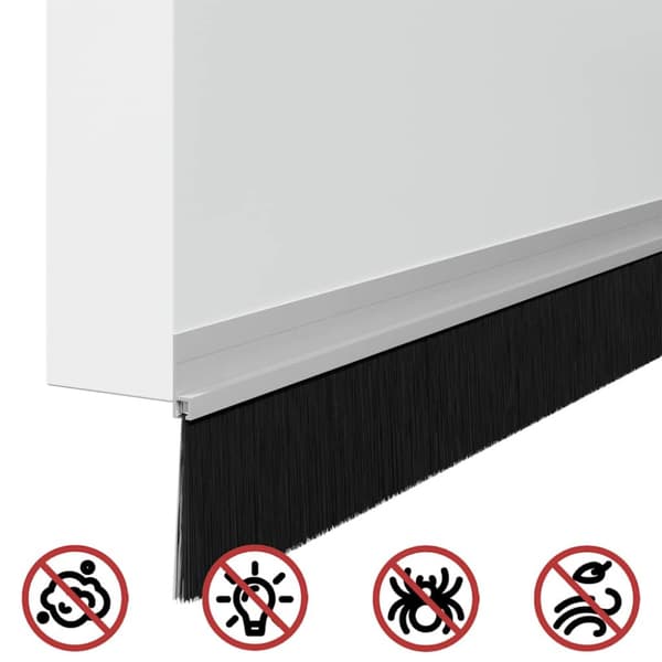 Självhäftande dörrborstlist 6 pcs Silver 100 cm